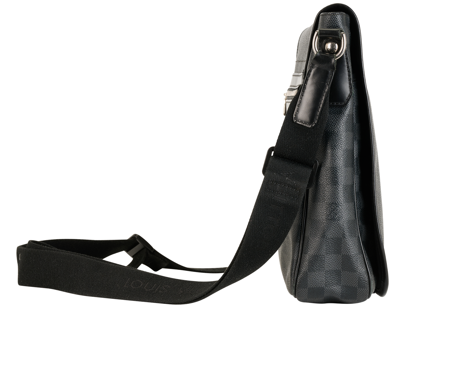 District PM Messenger, &pound;550, Handbags, Black/Grey, Canvas, Side view